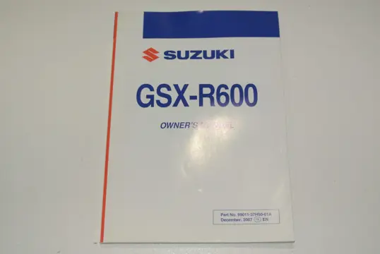 INSTRUCTIEBOEKJE Suzuki GSX R 600 2006 - 2007