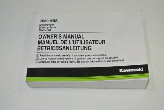 INSTRUCTIEBOEKJE Kawasaki Z 650 2017 - 2019