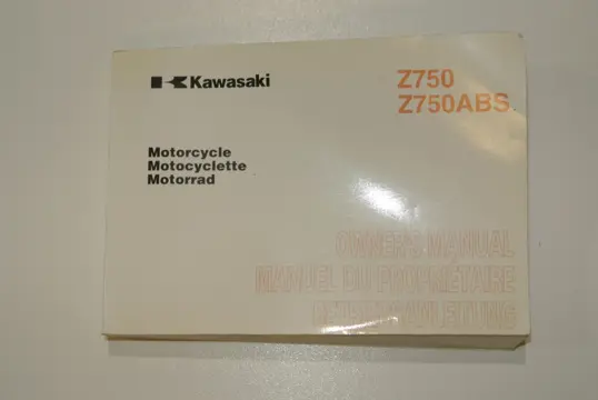 INSTRUCTIEBOEKJE Kawasaki Z 750 2007 - 2010