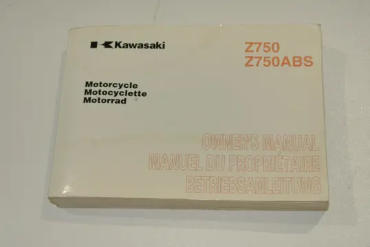 INSTRUCTIEBOEKJE Kawasaki Z 750 2007 - 2010