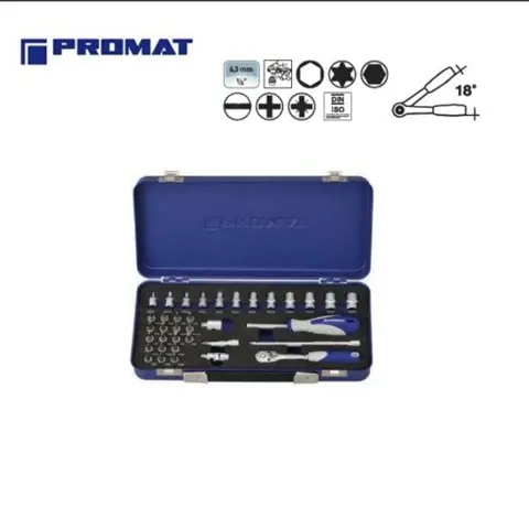 Promat dopsleutelset 6.3mm (1/4") 36 delig