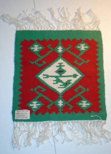 KELIM GROEN ROOD KLEEDJE 30x30 cm NIEUW