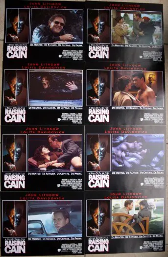 RAISING CAIN USA lobbycard set.