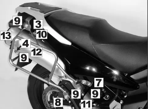 KOFFERBEUGELSET Kawasaki KLV 1000 2004 - 2005