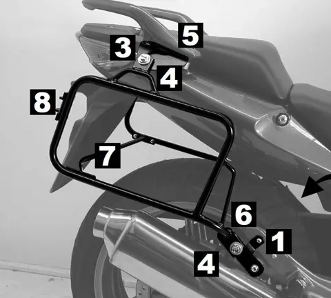 KOFFERBEUGELSET Honda CBF 600 2004 - 2007