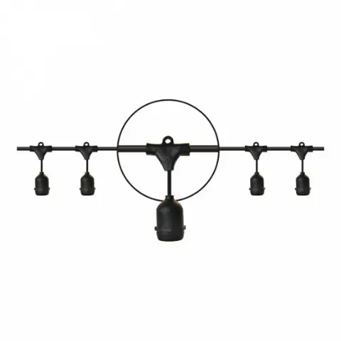 Prikkabel met 15 hangende lampen 15 meter