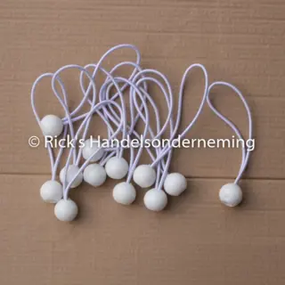 Elastiek met bal wit 12-delig lengte 17 cm