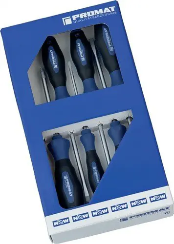 Promat schroevendraaierset 6-delig SL/PH