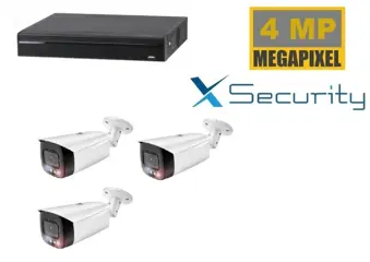X-Security NVR met 3 x 4 MP camera 2 weg audio )