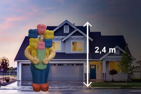 Opblaasbare man met bloemen te huur, landelijke bezorging mo