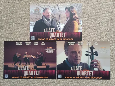 A LATE QUARTET lobbycard set.