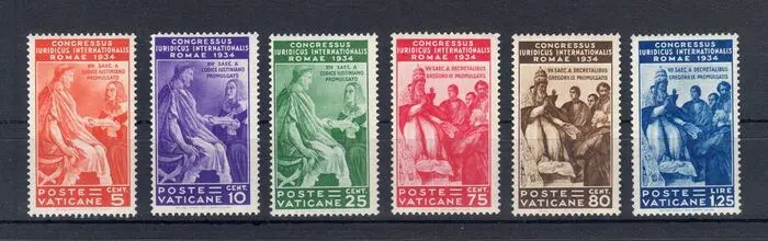 Vaticaanstad 1935 - Juridical Congress MLH with certificate - Sassone 41/46