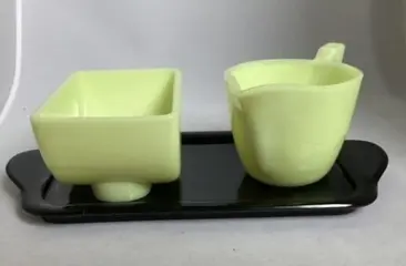 A.D. Copier - Glasfabriek Leerdam - Melkstel en borden (5)