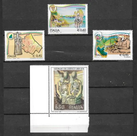 Italië - Lot of 4 varieties with colours out of register