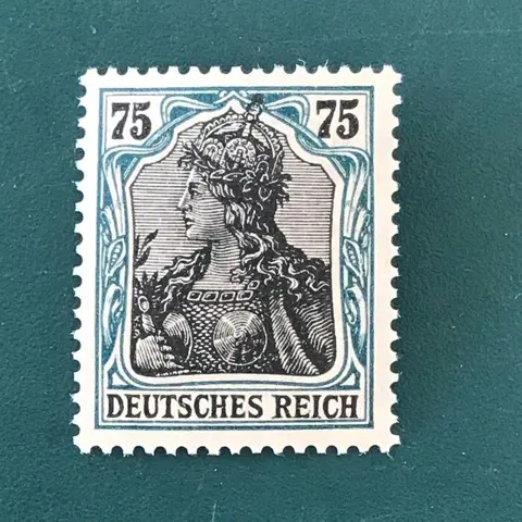 Duitse Rijk 1918 - Germania : 75 Pf in de goede nuance - gekeurd - Michel 104d