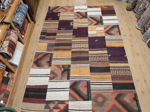 Patchwork - Kelim - 303 cm - 201 cm