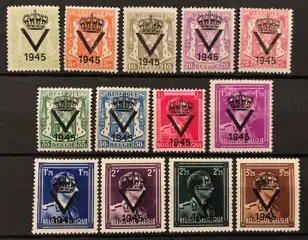 België 1945 - Klein Staatswapen met Privé-opdruk - Volledige reeks - PR61/75