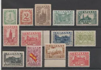 Spanje 1936/1936 - Well centred set, and with very intense colours - Edifil 802/13 y 808A.