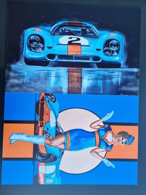 Afbeelding/illustratie - Porsche Gulf Racing Kunstwerk 2