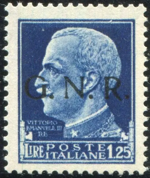 Italië 1944 - RSI – ‘Imperiale’, 1.25 l. with GNR overprint in black instead of red. With certificate. - Sassone N. 480A