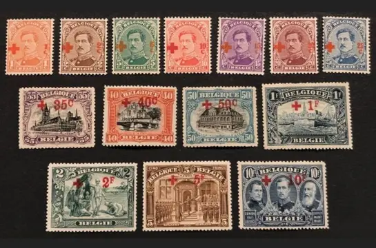 België 1918 - 'Rode Kruis' met rode opdruk - OBP/COB 150/63