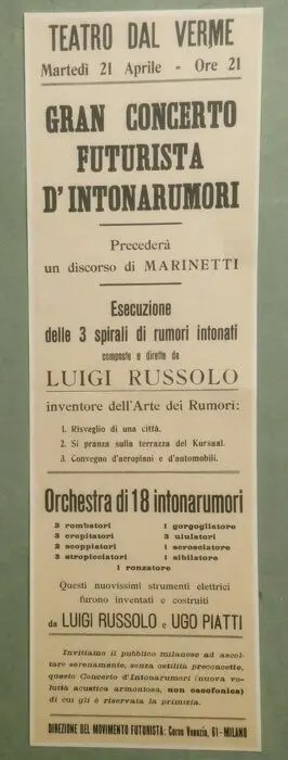 Futurism: F.T. Marinetti, Luigi Russolo - Gran Concerto