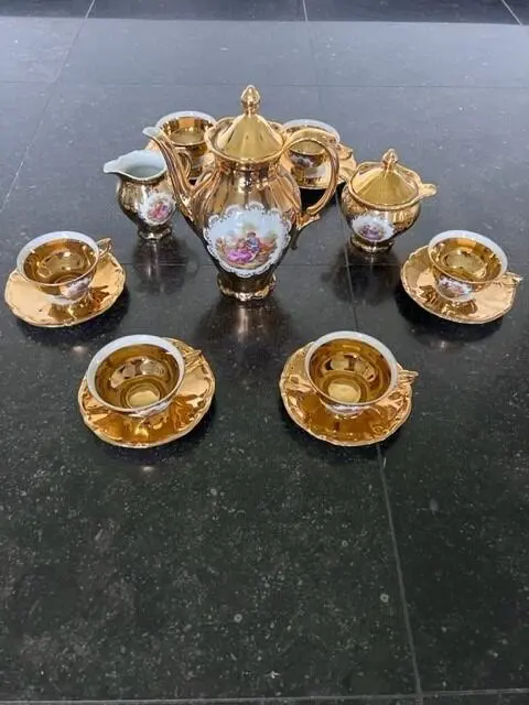 Bavaria - Koffieservies voor 6 (15) - Rococo stijl -