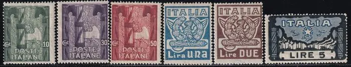 Koninkrijk Italië 1923 - March on Rome, complete intact set - Sassone S.26