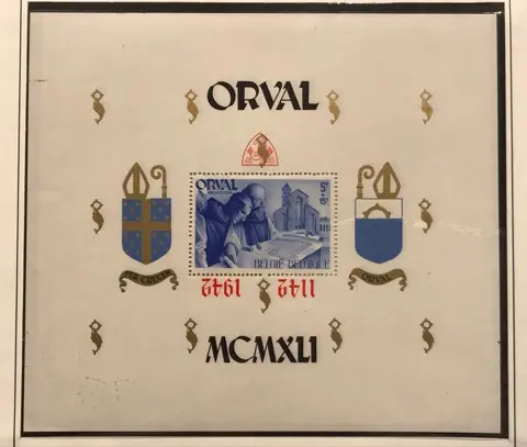 België 1941 - Orval blok - Groot - Getand - Engelse opdruk - Curiositeit "Omgekeerde opdruk" - OBP BL11-Cu