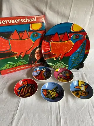 Corneille - 1 Bord &amp; 5schaaltjes (6) - Porselein
