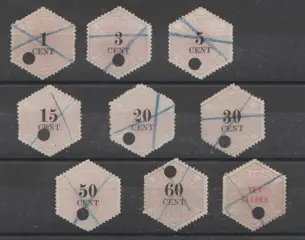 Nederland 1877/1879 - Telegramzegels - NVPH TG1/TG3, TG5/TG6, TG8/TG11