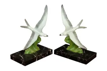 Paar decoratieve meeuwen boekensteunen