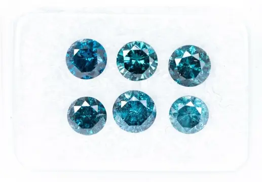 6 pcs Diamanten - 1.56 ct - Fancy Greenish Blue to Deep