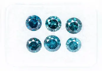6 pcs Diamanten - 1.56 ct - Fancy Greenish Blue to Deep