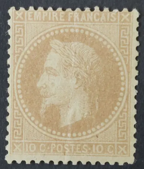 Frankrijk 1868 - Napoleon III with laurels, 10 centimes, bistre, type II - Yvert 28B