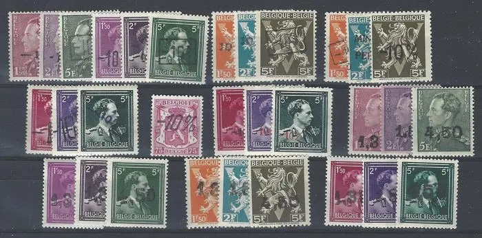 België 1946 - volledig Jaar 1946 incl. ALLE -10% zegels - OBP 724A/747