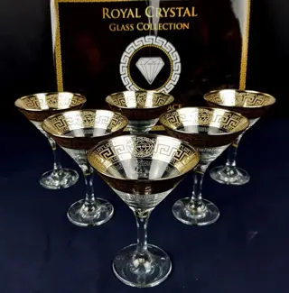 Royal Crystal Glass Collection - Martini glazen (6) -