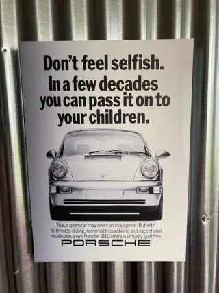 Poster/prent - Vintage Porsche Advertising aluminium Poster