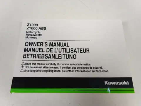INSTRUCTIEBOEKJE Kawasaki Z 1000 2014 - 2016