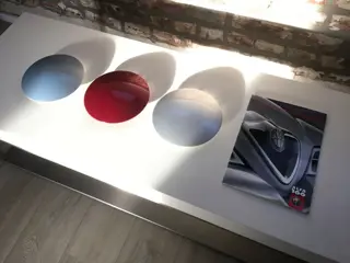 Decoratief object - Drei Alfa Farbtafeln mit irisierender