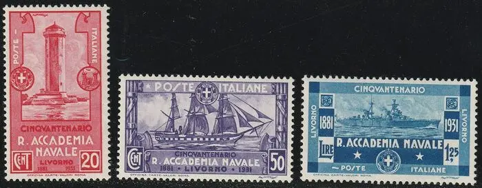 Koninkrijk Italië 1931 - Naval Academy complete set, centred and intact - Sassone S.60
