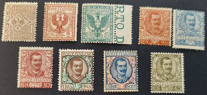 Koninkrijk Italië - ‘Floreale’, incomplete set