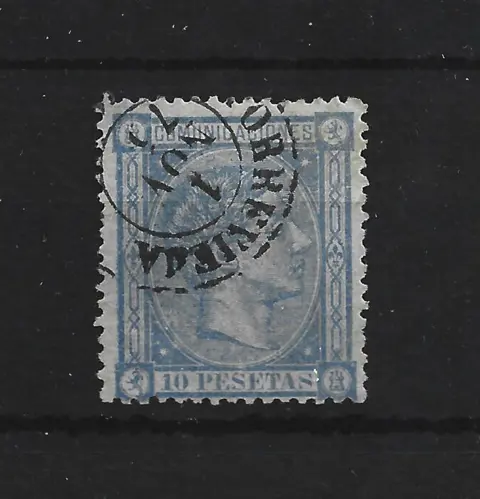 Spanje 1875 - Alfonso XII. 10 pesetas blue. COMEX certificate - Edifil 171