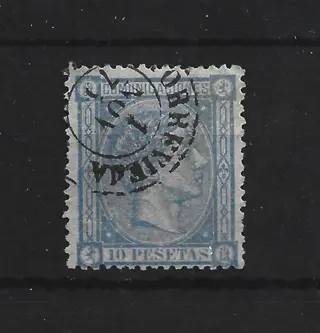 Spanje 1875 - Alfonso XII. 10 pesetas blue. COMEX certificate - Edifil 171