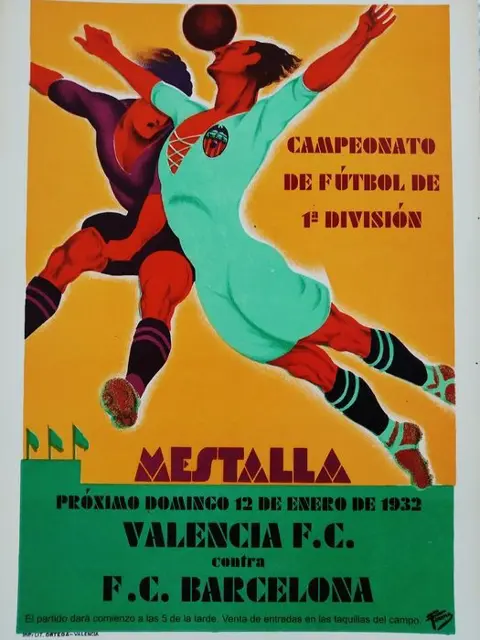 Tormo - Poster Football.Year 1932 - Mestalla, (Valencia) -