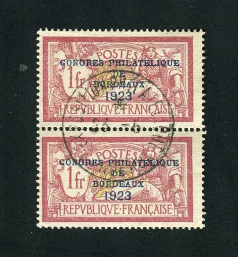 Frankrijk 1923 - Rare Paire de n° 182 - Congrès Philatélique de Bordeaux