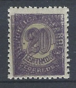 Spanje 1938 - Double printing variety, Republic, numbers - Edifil Esp. nº 748Gsid