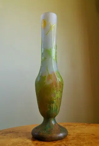 Daum - Grote Art Nouveau Cameo vaas - Met zuur geëtst decor