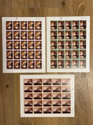 Frans-Polynesië 1996 - non dentelés - instruments de musique - en feuilles - neufs** - Maury n°513 à 515 x 25 exemplaires