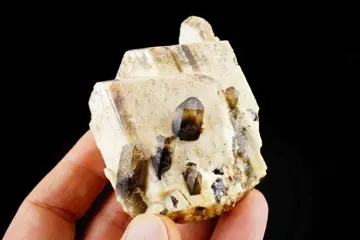 ROOKKWARTS met zeldzame CHABAZITE op FELDSPAR-kristallen -